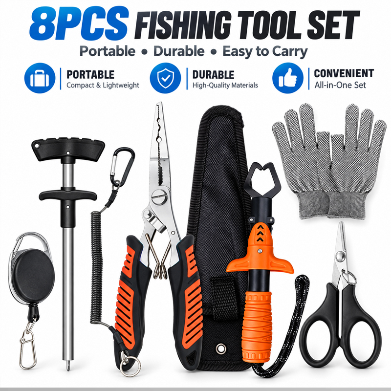 Fishing Hook Sharpener - Profesyonel Çok Amaçlı Balıkçılık Pensesi Seti: